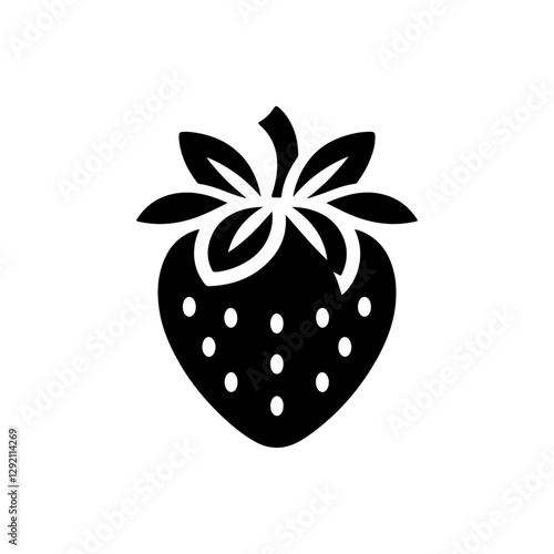 Strawberry logo, icon Silhouette Back Silhouette
