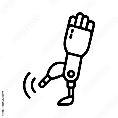 AI Powered Prosthetic Limb icon illustrating advanced technology