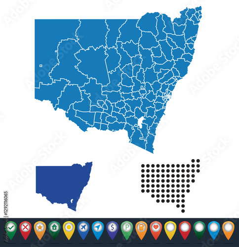 Set maps of New South Wales state photo