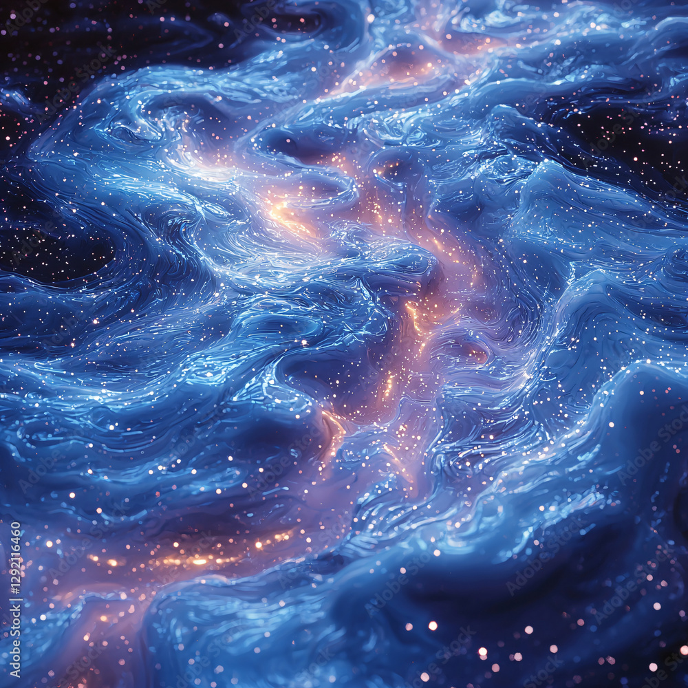 Fototapeta premium Abstract Celestial cosmic Water, Galaxy Space Fluid Background with swirling motion