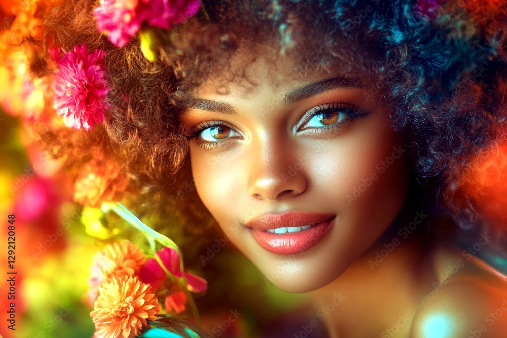Gorgeous smiling mixed-race girl - for ads, ad page and digital marketing use. Commercial commercial conceptual art. Short haircut - curly hair. African american beauty shoot. Short hair look. Gorgeous smiling mixed-race girl - for ads, ad page and digital marketing use. Commercial commercial conceptual art. Short haircut - curly hair. African american beauty shoot. Short hair look.