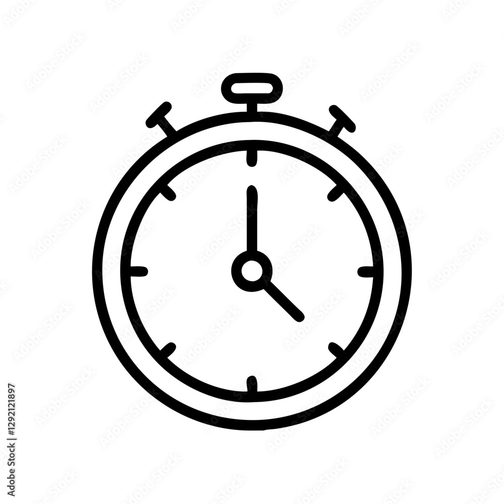 Interval Timer icon simple design with clock and hands Interval Timer icon simple design with clock and hands