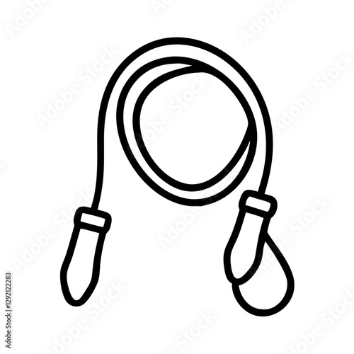 Skipping Rope icon in black outline on white background