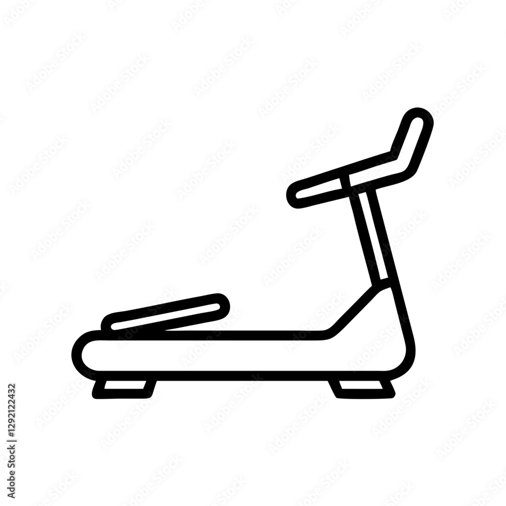 Treadmill icon illustration in black and white design Treadmill icon illustration in black and white design