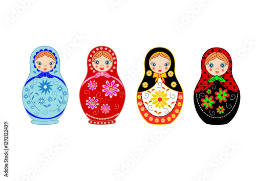 set of russian nesting dolls - matrioska