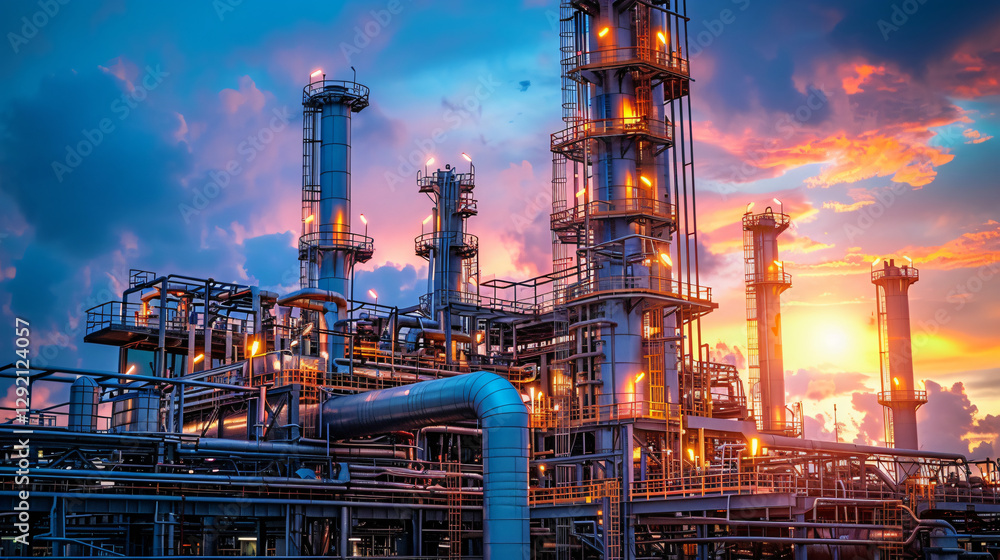 Fototapeta premium Futuristic biomass energy facility utilizing smart-grid integration and AI-powered optimization for maximum sustainability. 