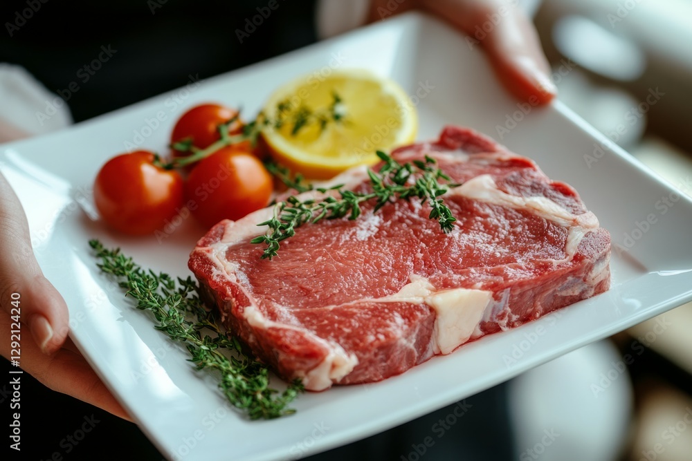 Steak under seasoning, Two pieces of meat are sitting on a white plate, each with a generous amount of pepper and oil Steak under seasoning, Two pieces of meat are sitting on a white plate, each with a generous amount of pepper and oil
