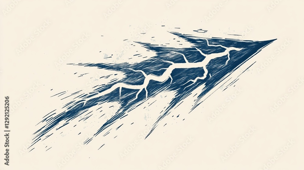 Naklejka premium A hand-drawn doodle sketch of an electric lightning symbol, depicted in a rough vector style with thunderous energy.