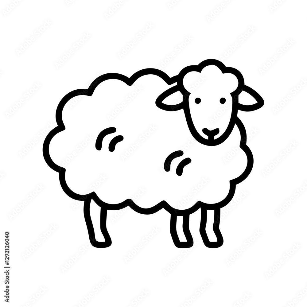 Sheep illustration on white background Sheep illustration on white background