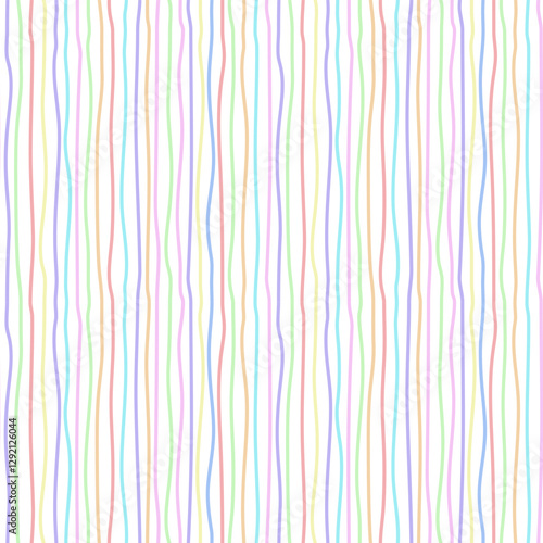 Modern artistic seamless pattern with irregular wavy lines. Striped Doodle child drawings Background. Great for fabric prints  wallpaper  kids design  cover  packaging