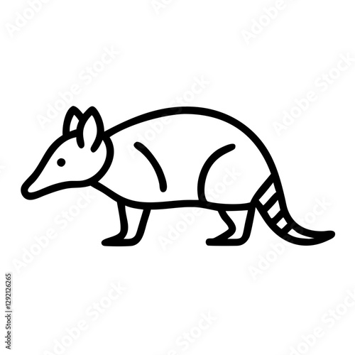 Armadillo icon in simple line art style on white background