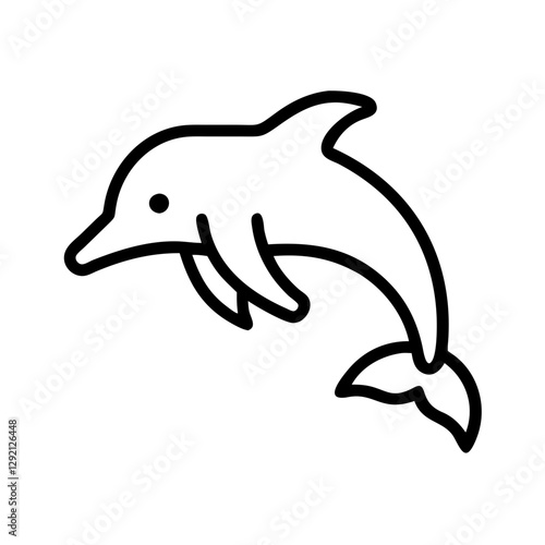 Dolphin illustration icon jumping in a playful manner