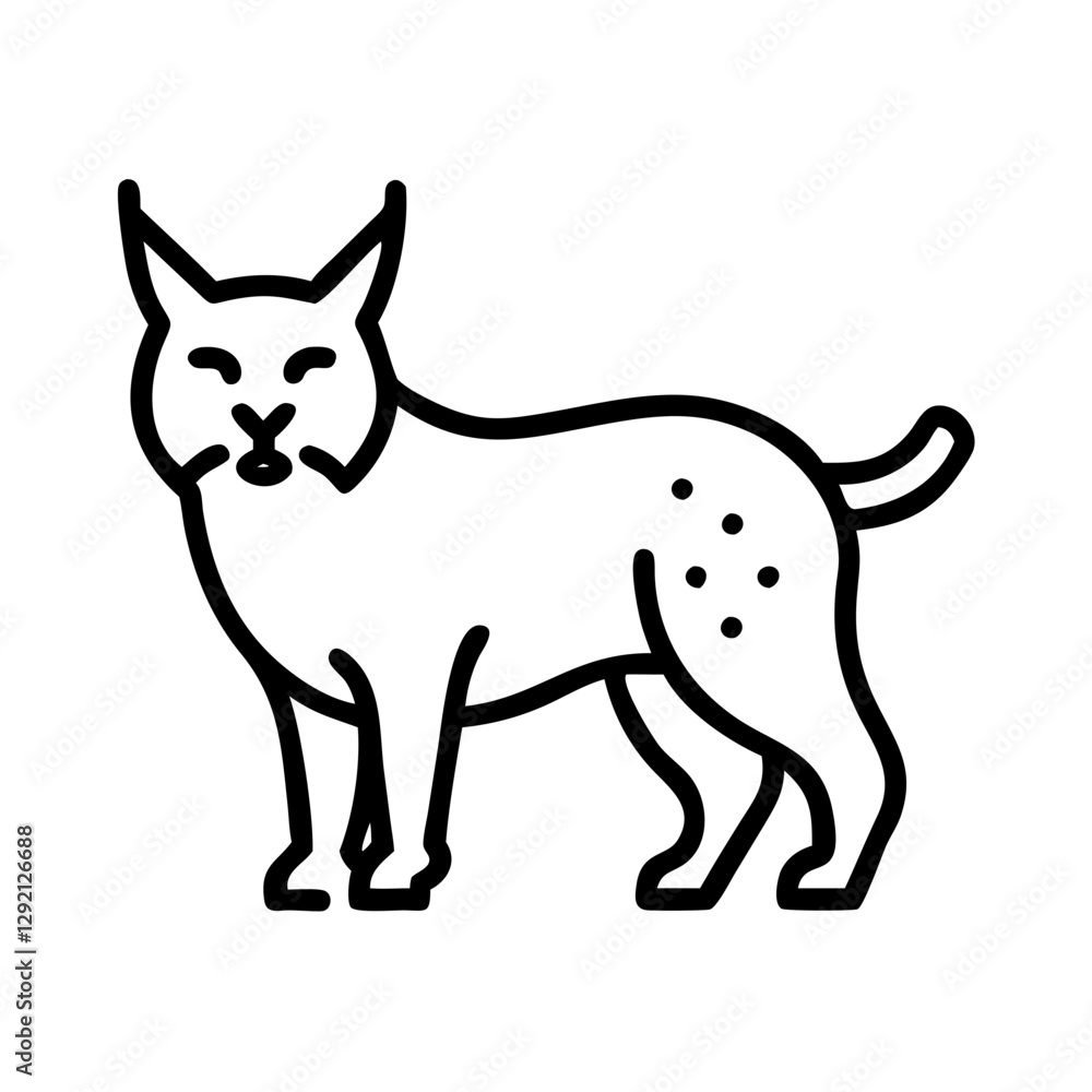 Lynx icon standing against a simple white background Lynx icon standing against a simple white background