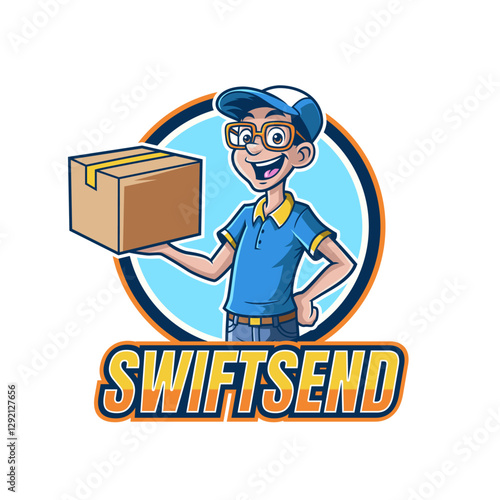 Cartoon Delivery Guy Mascot Logo