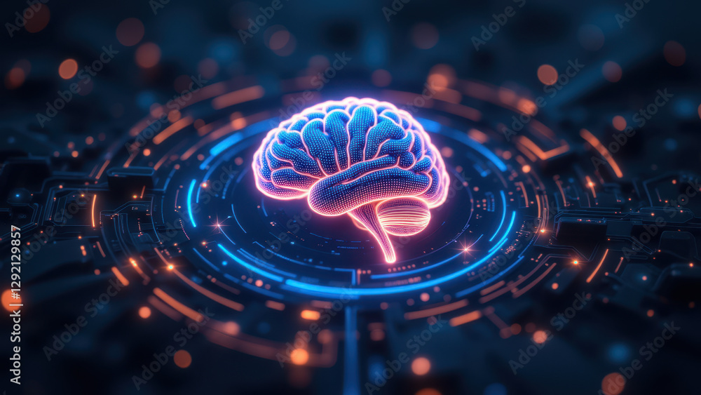 Image featuring a representation of artificial general intelligence with a human brain at its core, set against a futuristic, digital background. Image featuring a representation of artificial general intelligence with a human brain at its core, set against a futuristic, digital background.