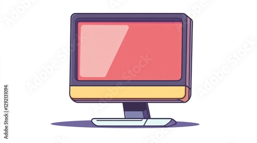 Retro Computer Monitor, Isolated Illustration photo