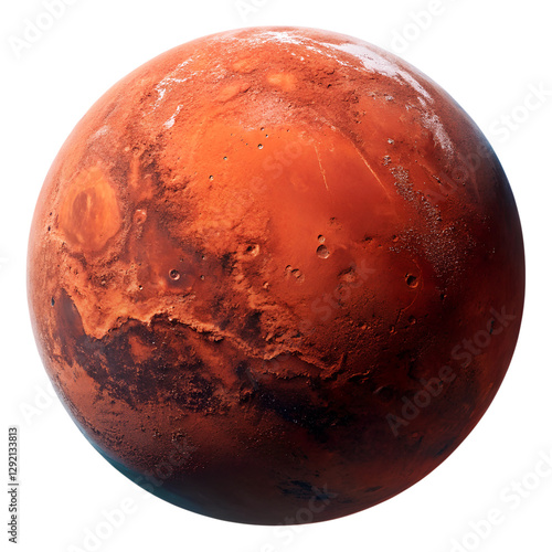 mars planet isolated on white background