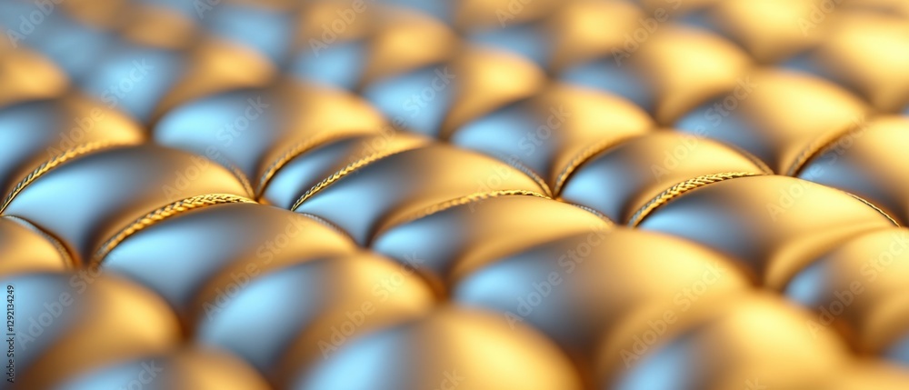 Naklejka premium luxurious golden quilted surface with intricate trim.