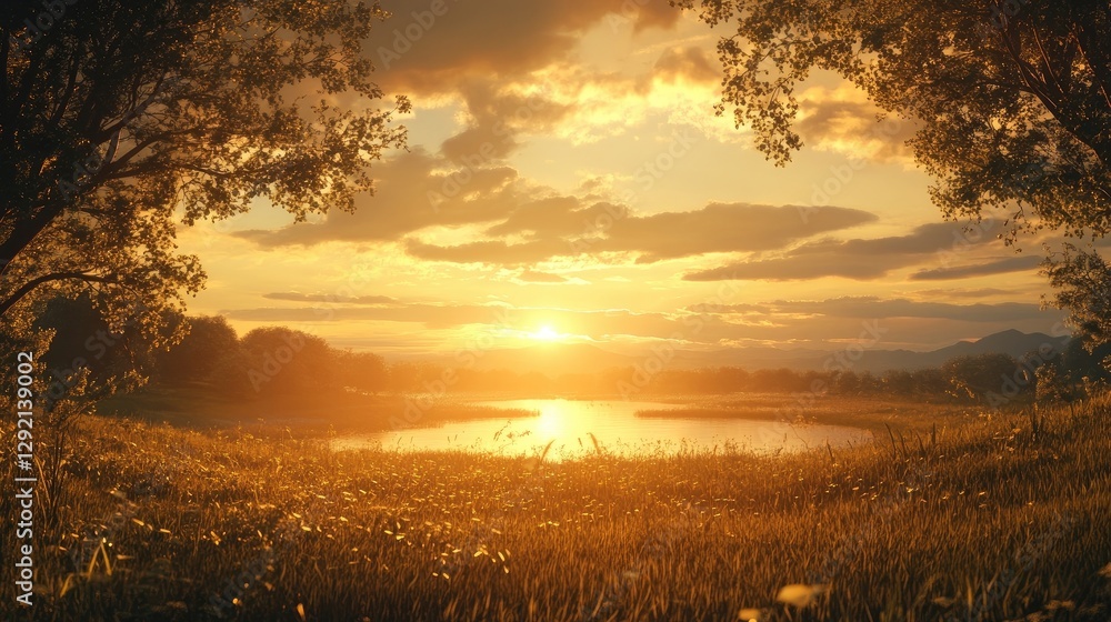Obraz premium Sunset Cloud Overlay: Sunset cloud overlay.
