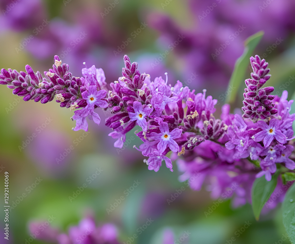 Obraz premium Close up of purple flowers on a shrub. acton botanical garden, acton