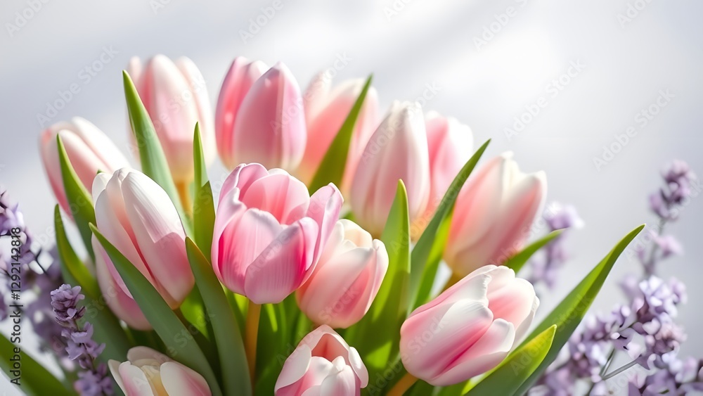 Softly Lit Tulip Bouquet High-Contrast Elegance in Lavender Softly Lit Tulip Bouquet High-Contrast Elegance in Lavender