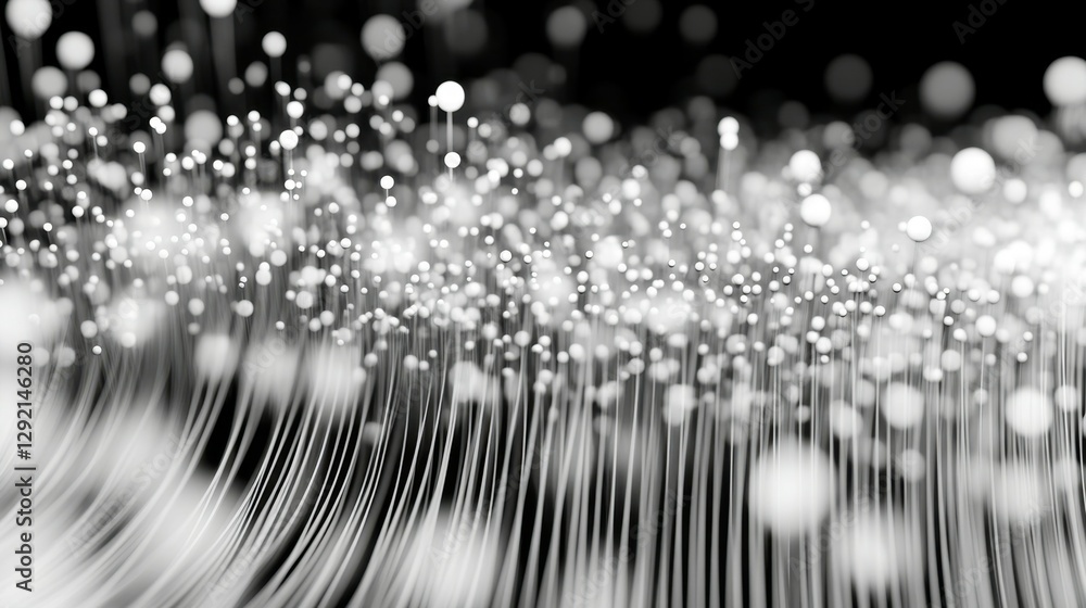 Fototapeta premium Array with Dynamic Particles. Futuristic technology style. Texture. Vector illustration with particle. 3D grid surface