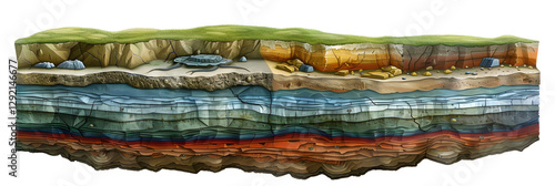 Wallpaper Mural Geological Cross-Section of Earth's Ground Layer 'RS' Torontodigital.ca