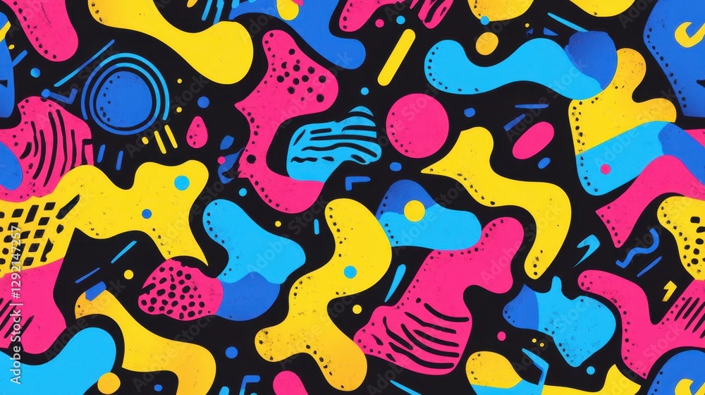 Naklejka premium Colourful 80s, 90s style background banner with a noisy gradient texture