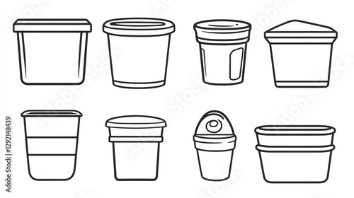 Wallpaper Mural Various Plastic Containers Illustrations Torontodigital.ca