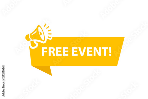 Free Event web banner templates. Free Event speech bubble banner. Vector Illustration