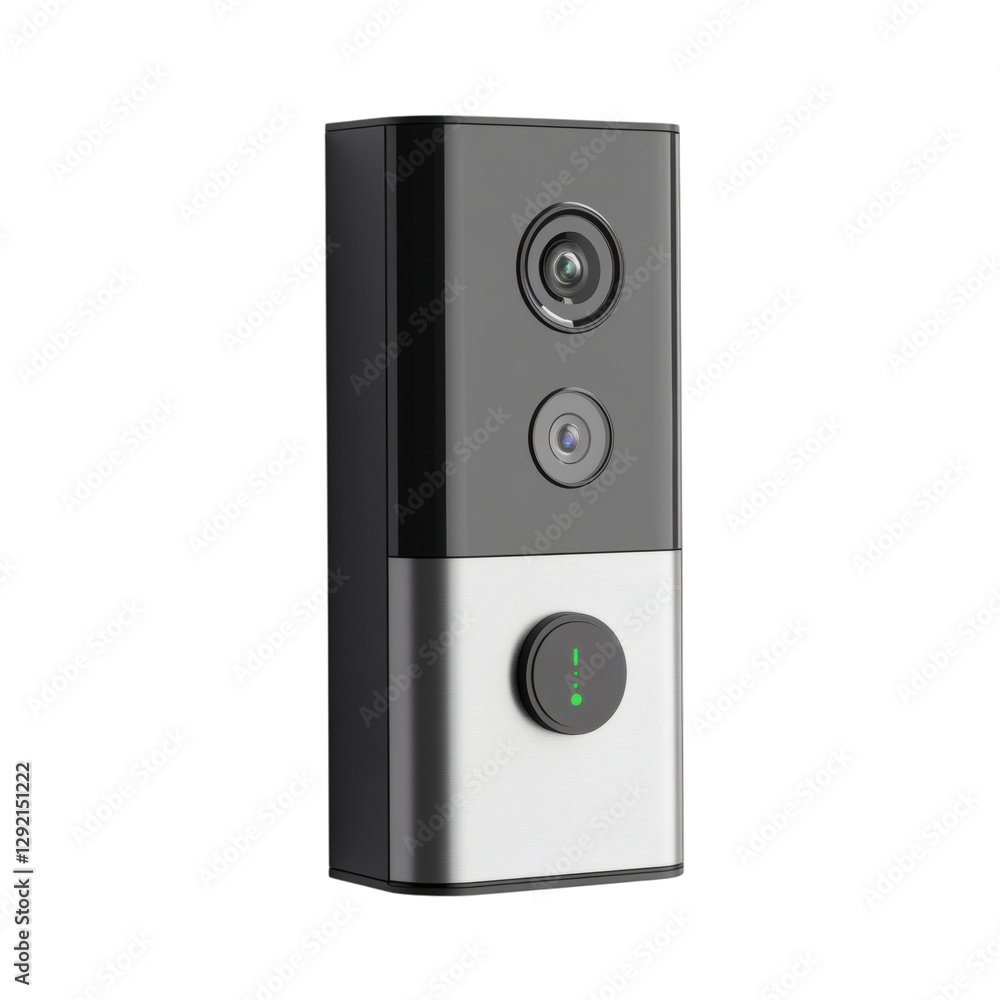 A Futuristic High Tech Smart Doorbell with HD Video Isolated on Transparent Background A Futuristic High Tech Smart Doorbell with HD Video Isolated on Transparent Background
