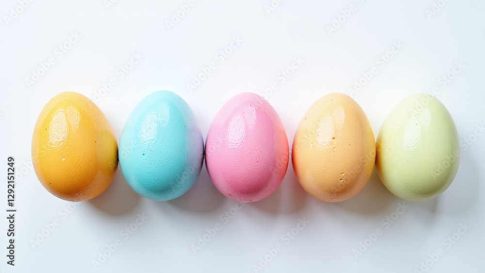 pastel hued easter eggs adorn pristine white canvas vibrant colors blending seamlessly together pastel hued easter eggs adorn pristine white canvas vibrant colors blending seamlessly together