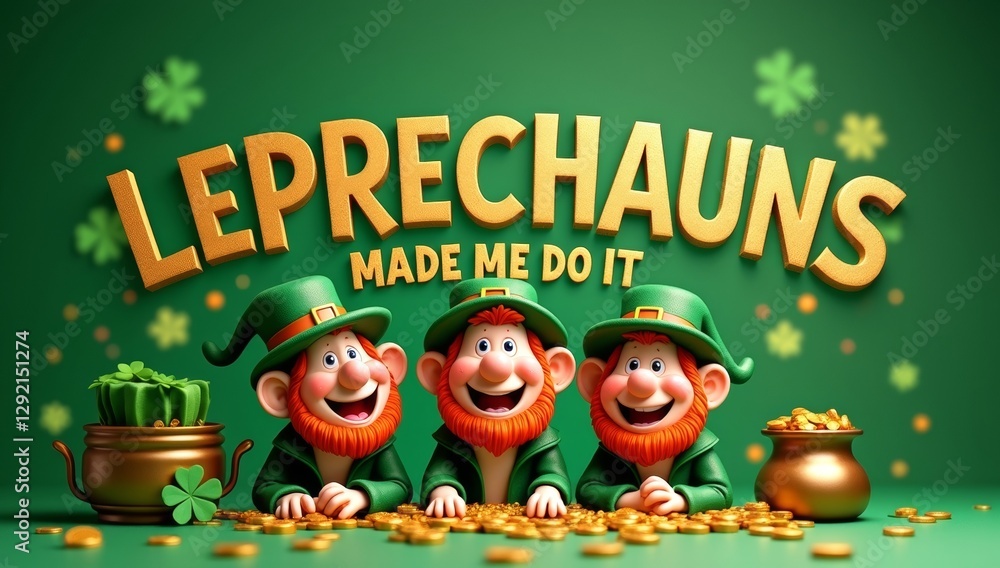 Fototapeta premium Leprechauns made me do it. Concept for St. Patrick's Day.