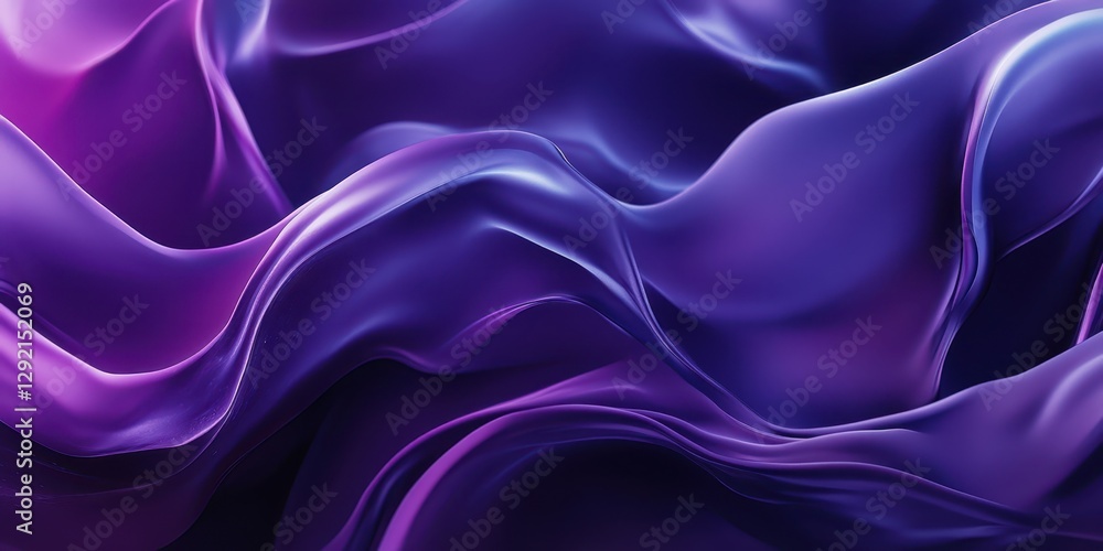 Fototapeta premium Abstract waves of fabric or fluid in varying purple hues