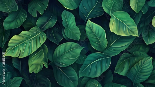 Wallpaper Mural abstract green leaf texture, nature background, tropical leaf Torontodigital.ca