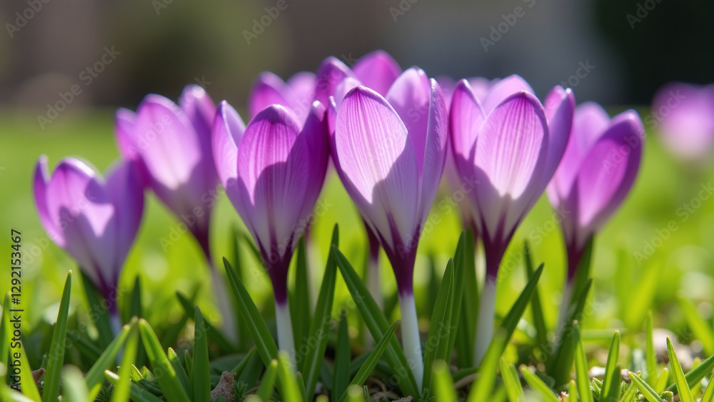 spring brings vibrant crocus blooms coloring lawns delicate purple spring brings vibrant crocus blooms coloring lawns delicate purple