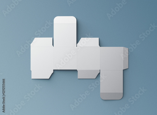 Blank Packaging Box Die Cut Template on Minimalist Background