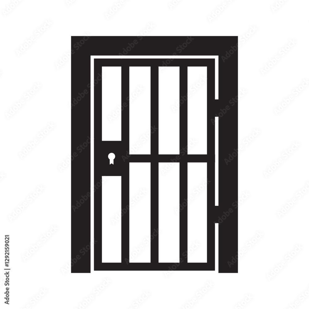 prison cell door icon illustration design template prison cell door icon illustration design template