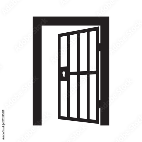 prison cell door icon illustration design template