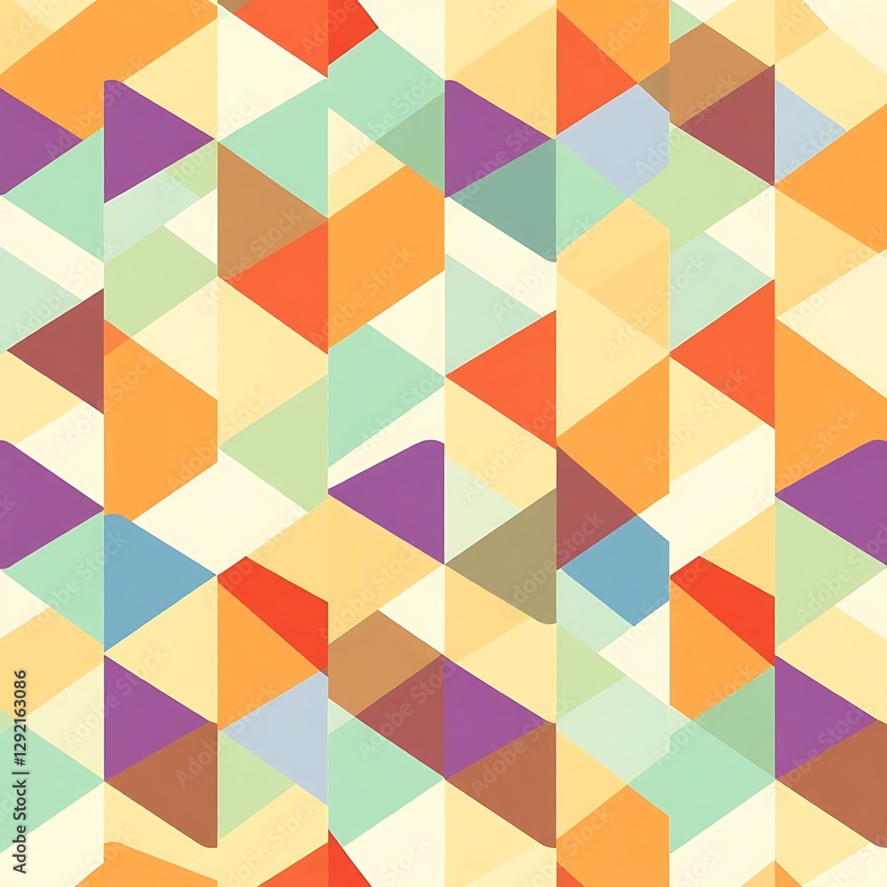 Geometric Harmony: An abstract pattern of overlapping geometric shapes in a vibrant array of colors and patterns, creating a seamless backdrop for modern design Geometric Harmony: An abstract pattern of overlapping geometric shapes in a vibrant array of colors and patterns, creating a seamless backdrop for modern design