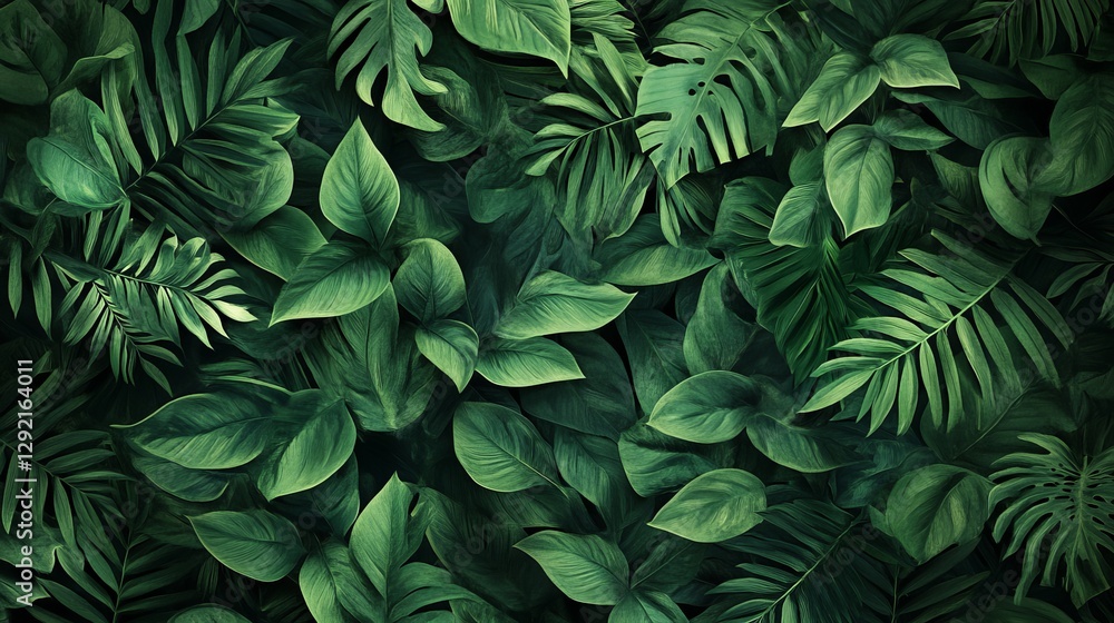Lush Tropical Green Foliage Background Texture Pattern Design Dark Emerald Leaves Nature Botanical Illustration Print Wallpaper web rich deep card Lush Tropical Green Foliage Background Texture Pattern Design Dark Emerald Leaves Nature Botanical Illustration Print Wallpaper web rich deep card