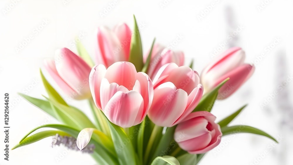 Ethereal Tulip Bouquet Luxury Product Photography on Lavender Background Ethereal Tulip Bouquet Luxury Product Photography on Lavender Background