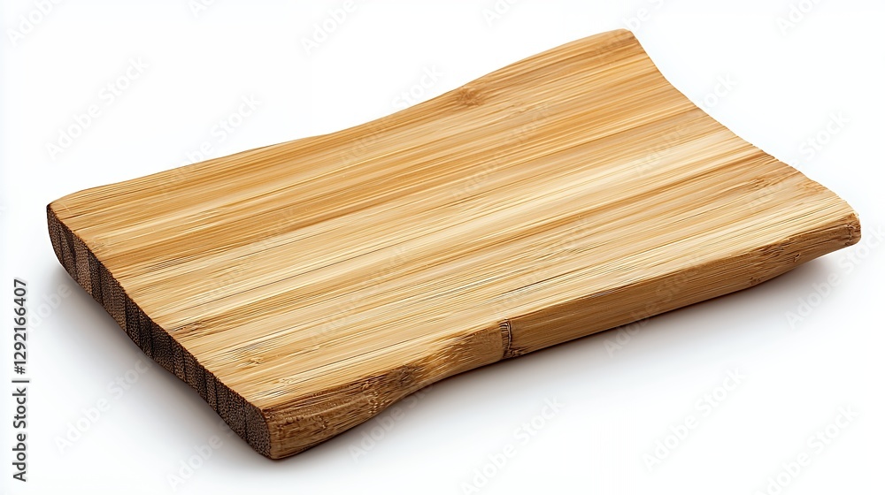 Light Brown Irregular Wood Slab on White Background Light Brown Irregular Wood Slab on White Background