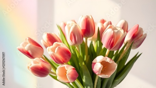 Wallpaper Mural Pastel Rainbow Reflections Elegantly Floating Tulip Bouquet Torontodigital.ca
