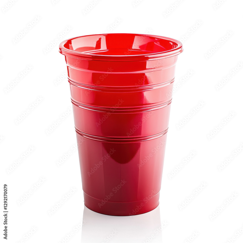 Red plastic cup stands tall against a Transparent background perfect for parties or casual gatherings, Red plastic cup isolated on PNG background Red plastic cup stands tall against a Transparent background perfect for parties or casual gatherings, Red plastic cup isolated on PNG background