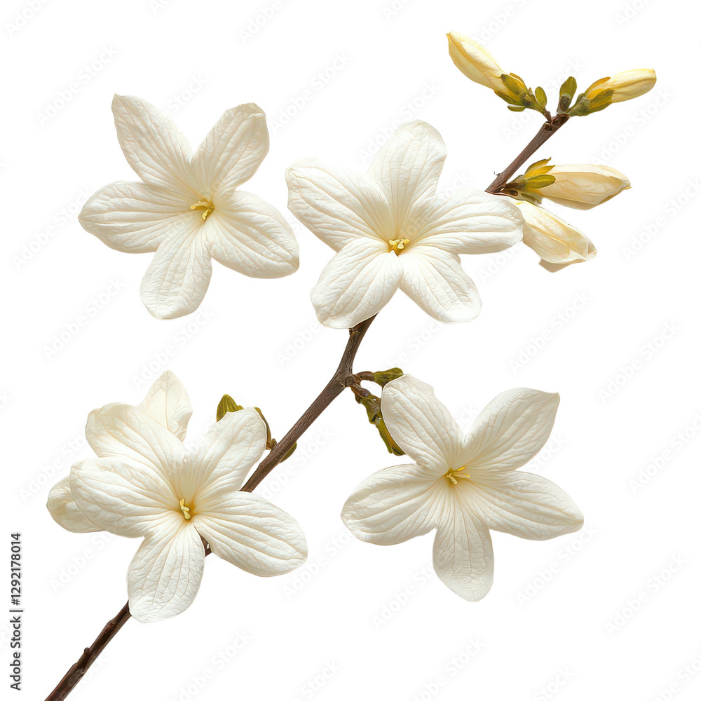 Fototapeta premium Winter Jasmine isolated on transparent png background