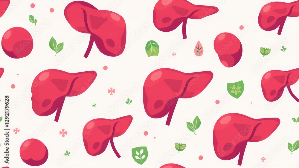 Colorful abstract pattern featuring red shapes resembling leaves and berries with green accents on light background. Generative AI Colorful abstract pattern featuring red shapes resembling leaves and berries with green accents on light background. Generative AI