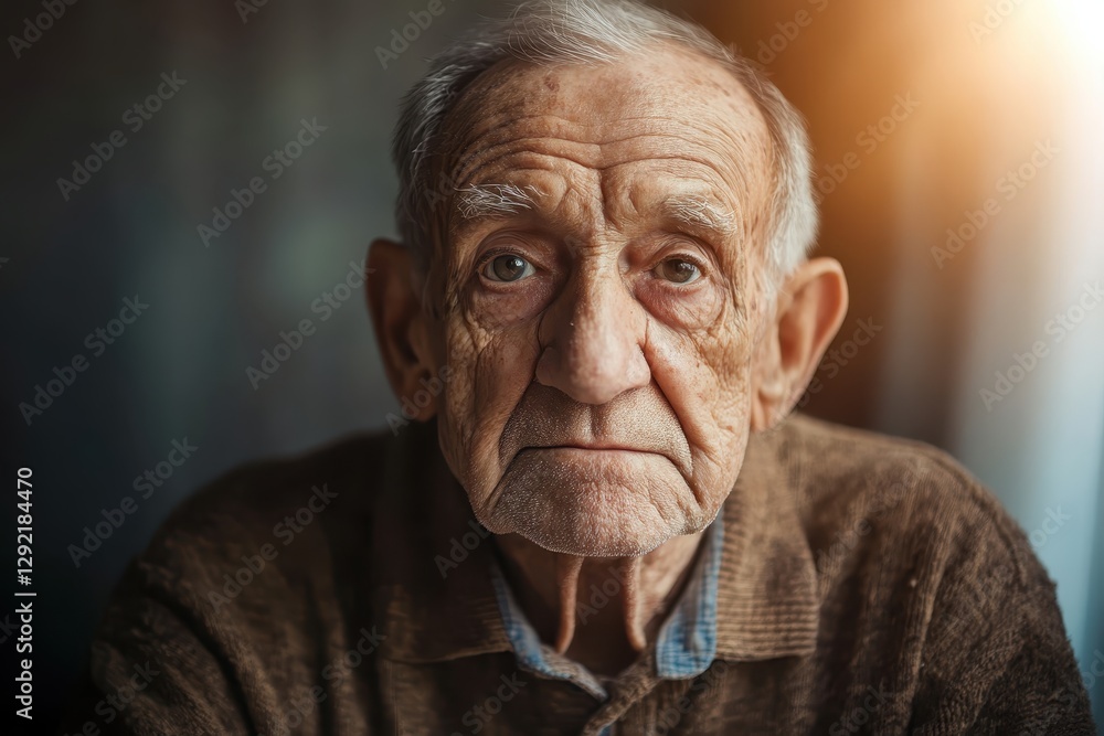 Portrait of senior man expressing thoughtful contemplation and wisdom