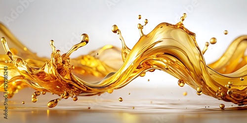 Golden Oil Splash, showcasing a dynamic fluid motion