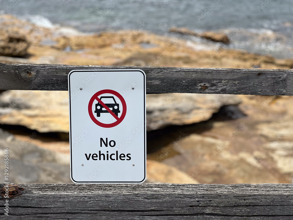 No vehicles safety road sign